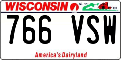 WI license plate 766VSW