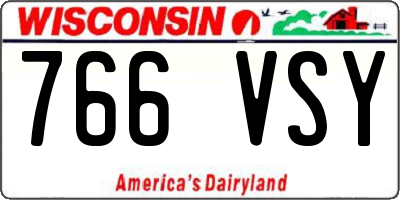 WI license plate 766VSY
