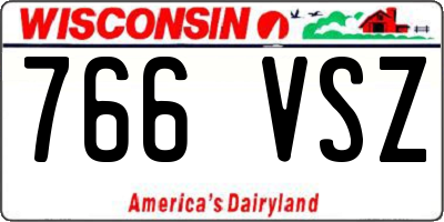 WI license plate 766VSZ