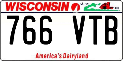WI license plate 766VTB