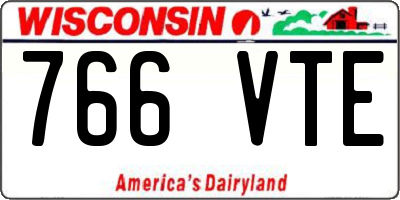 WI license plate 766VTE