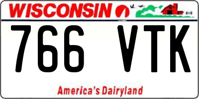 WI license plate 766VTK