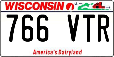 WI license plate 766VTR