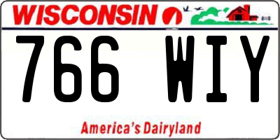 WI license plate 766WIY