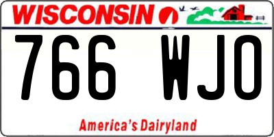 WI license plate 766WJO