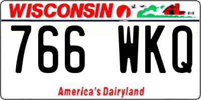 WI license plate 766WKQ