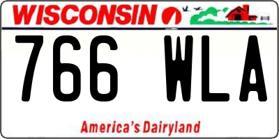 WI license plate 766WLA