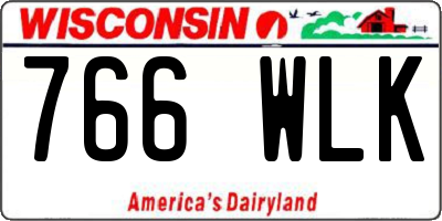 WI license plate 766WLK