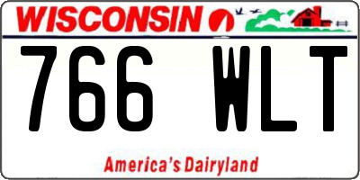 WI license plate 766WLT