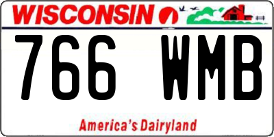 WI license plate 766WMB