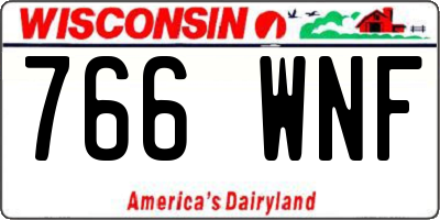 WI license plate 766WNF
