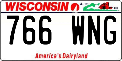 WI license plate 766WNG