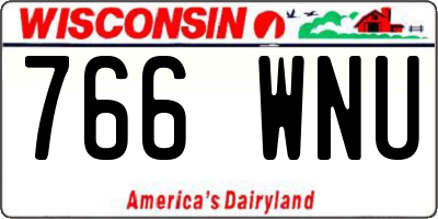 WI license plate 766WNU