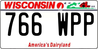 WI license plate 766WPP