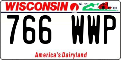 WI license plate 766WWP
