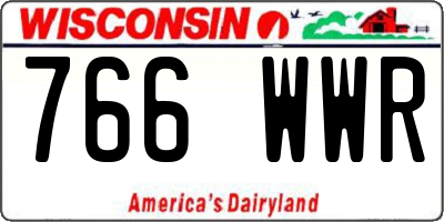 WI license plate 766WWR