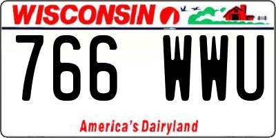 WI license plate 766WWU