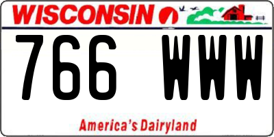 WI license plate 766WWW