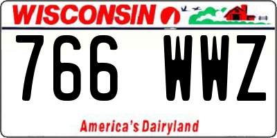 WI license plate 766WWZ
