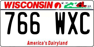 WI license plate 766WXC