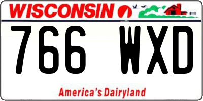 WI license plate 766WXD