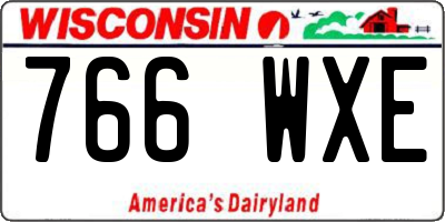 WI license plate 766WXE