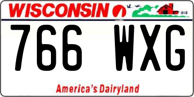 WI license plate 766WXG