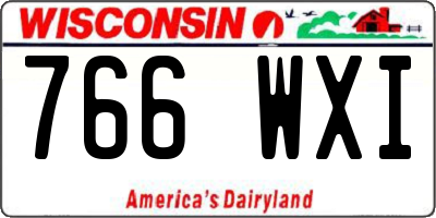 WI license plate 766WXI