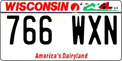 WI license plate 766WXN