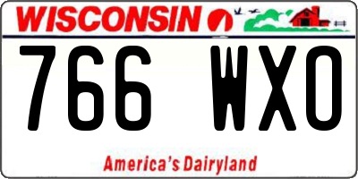 WI license plate 766WXO