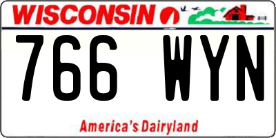 WI license plate 766WYN