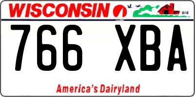 WI license plate 766XBA
