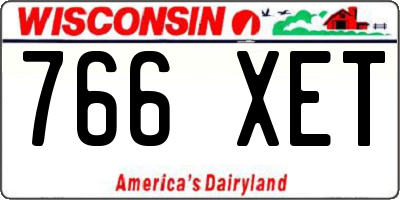 WI license plate 766XET