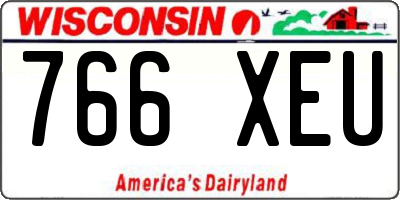 WI license plate 766XEU