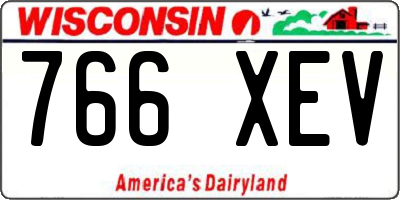 WI license plate 766XEV