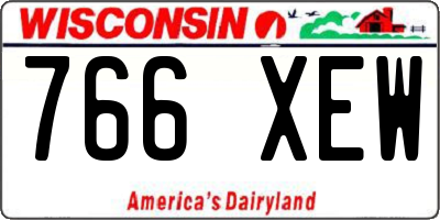WI license plate 766XEW