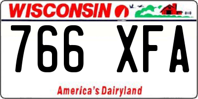 WI license plate 766XFA