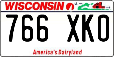 WI license plate 766XKO