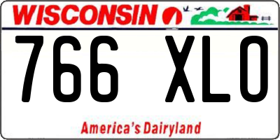 WI license plate 766XLO