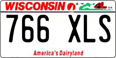 WI license plate 766XLS