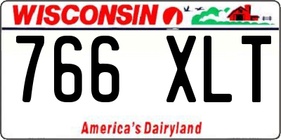 WI license plate 766XLT