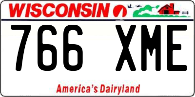 WI license plate 766XME
