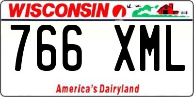 WI license plate 766XML