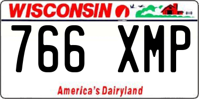 WI license plate 766XMP