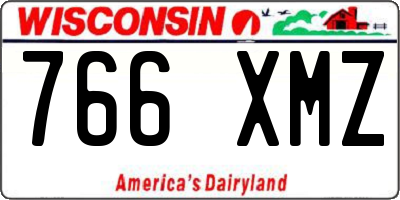 WI license plate 766XMZ
