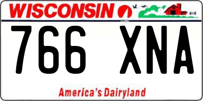WI license plate 766XNA