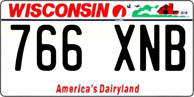 WI license plate 766XNB