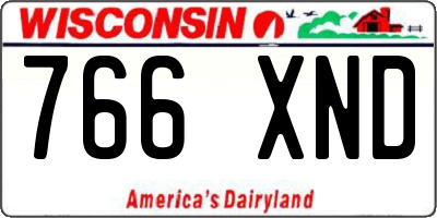 WI license plate 766XND