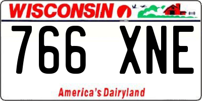 WI license plate 766XNE
