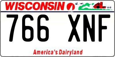 WI license plate 766XNF